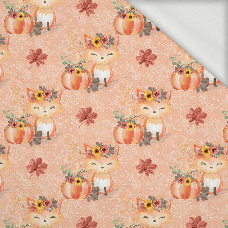 FOXES AND PUMPKINS pat. 1 / orange (FOXES AND PUMPKINS) - looped knit fabric