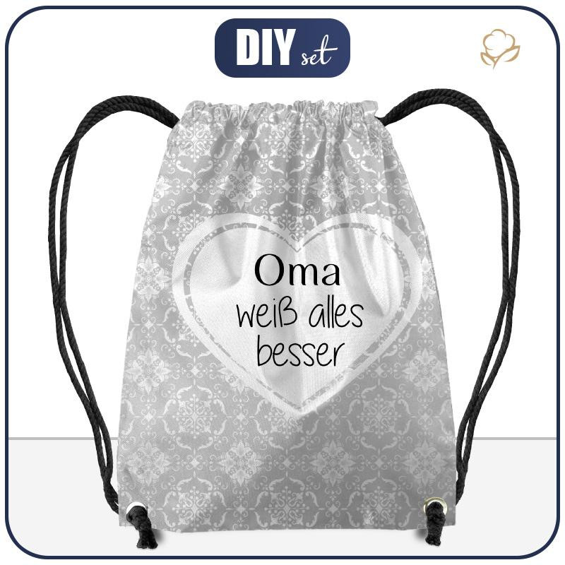 GYM BAG - OMA WEISS ALLES BESSER / damasco