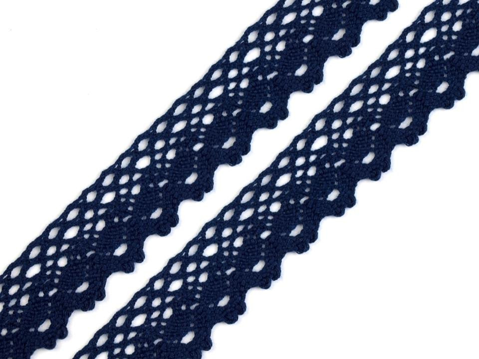 Cotton lace 28 mm - navy