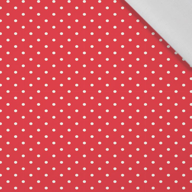 50cm WHITE DOTSIES / red - Cotton woven fabric