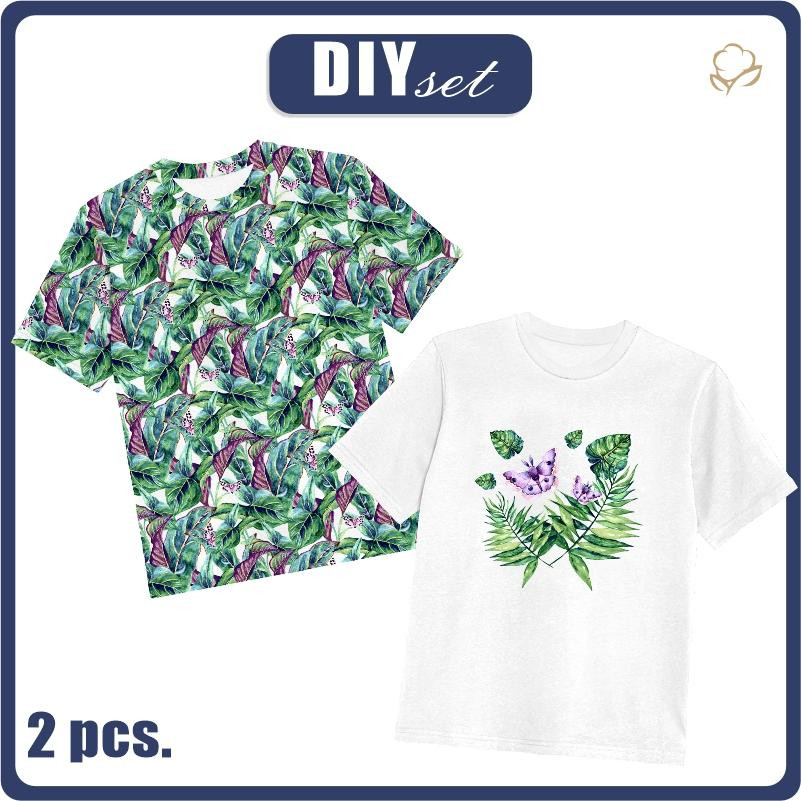 2-PACK - KID’S T-SHIRT - LEAVES AND INSECTS - sewing set