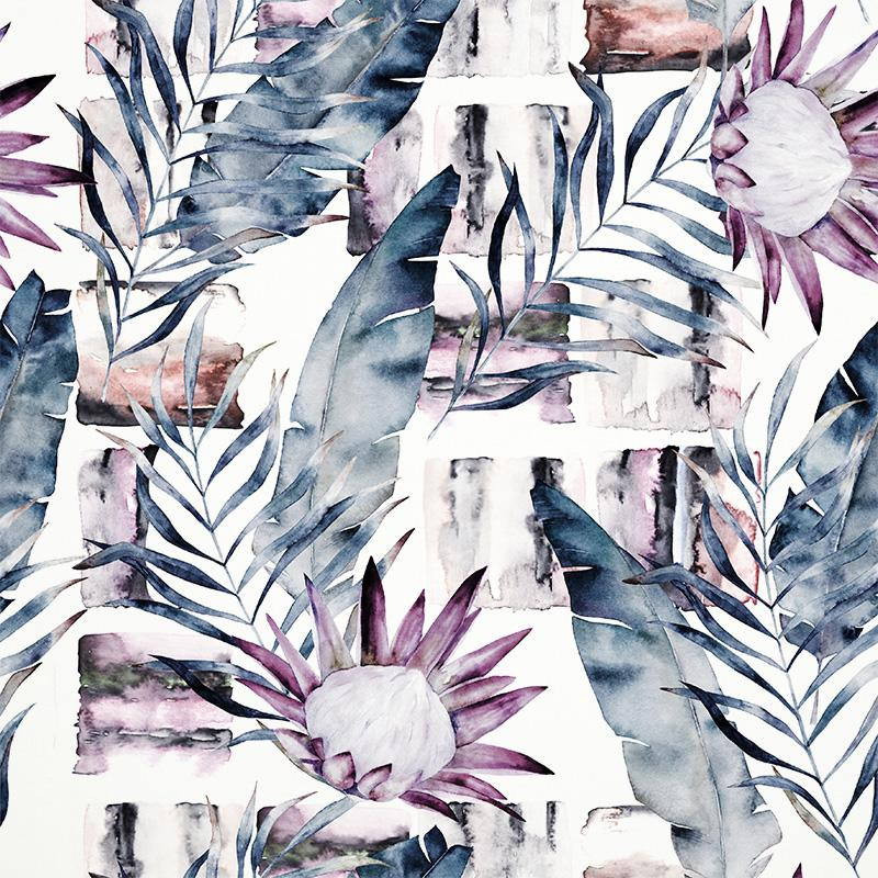 WATERCOLOR LEAVES 2.0 - Cotton woven fabric