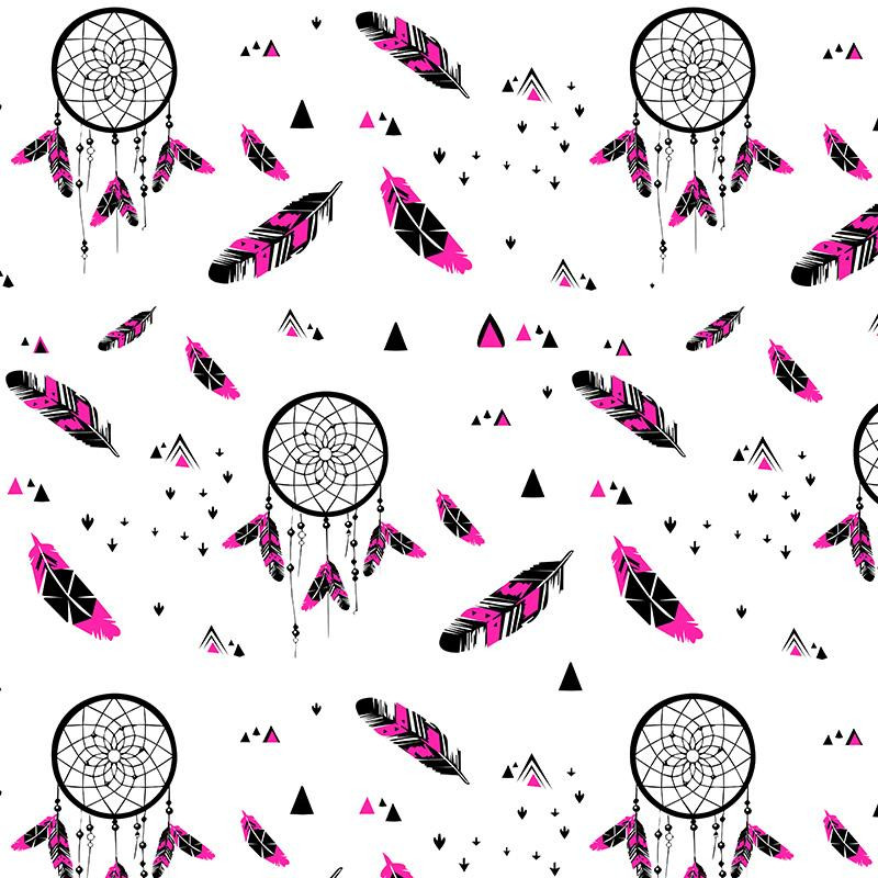 DREAM CATCHERS / fuchsia - Cotton woven fabric