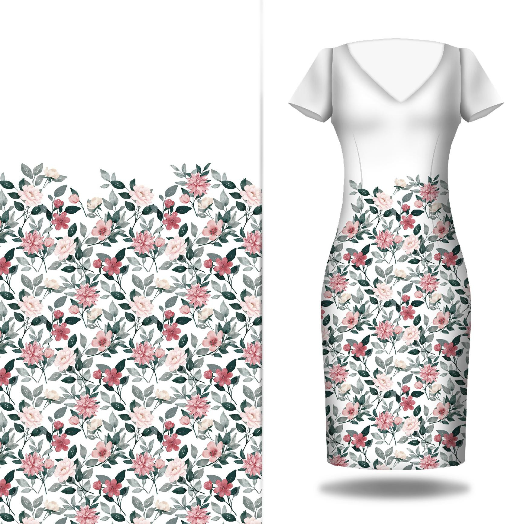 BEAUTIFUL FLOWERS - dress panel crepe