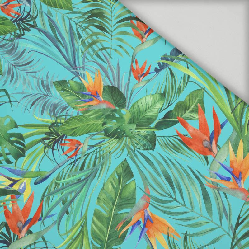 PALM LEAVES pat. 4 / light blue - Viscose jersey