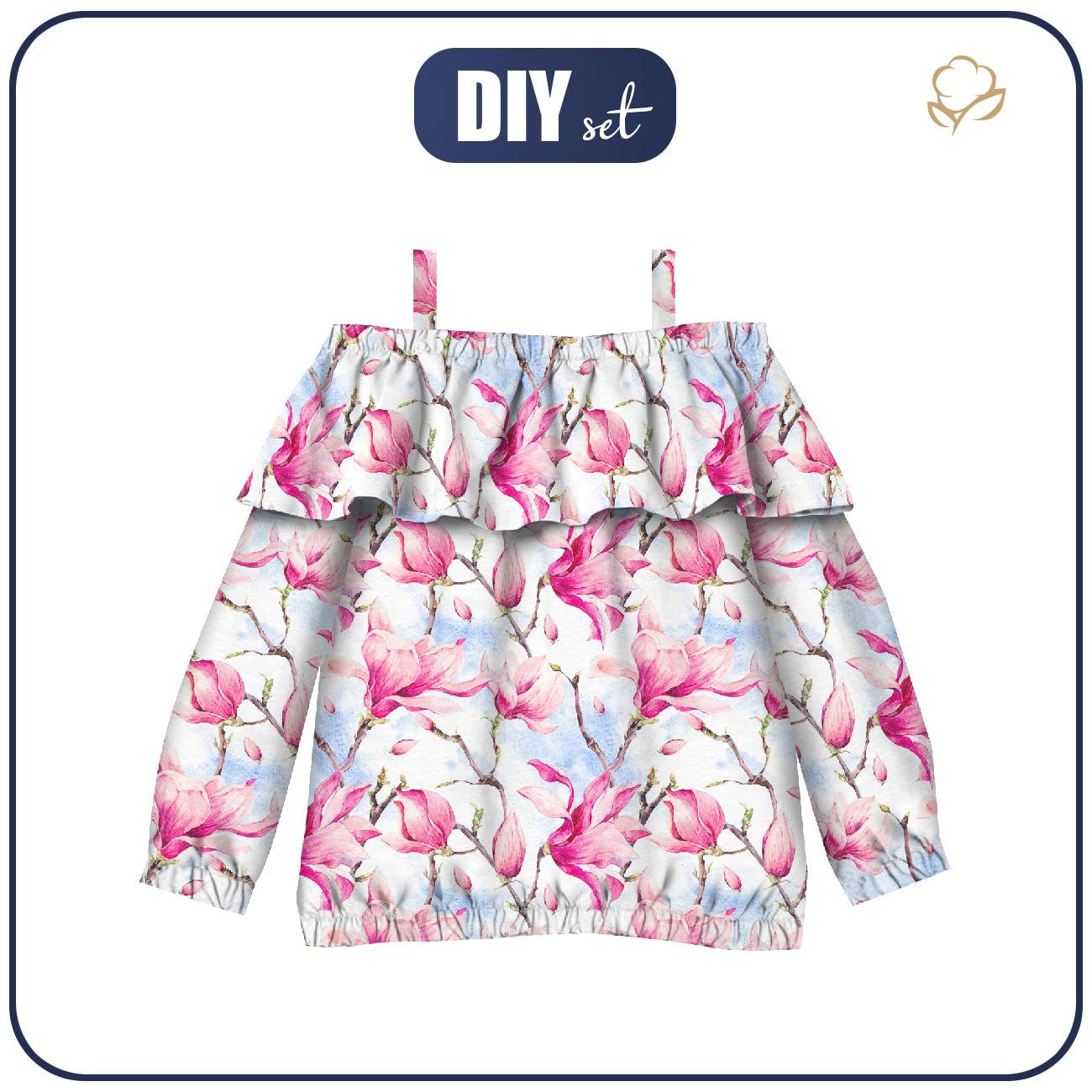 Bardot neckline blouse (VIKI) - MAGNOLIAS - sewing set