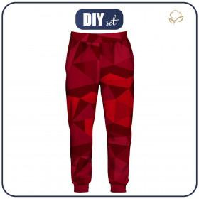 MEN'S JOGGERS "GREG" XXL - ICE pat. 2 / red - sewing set 