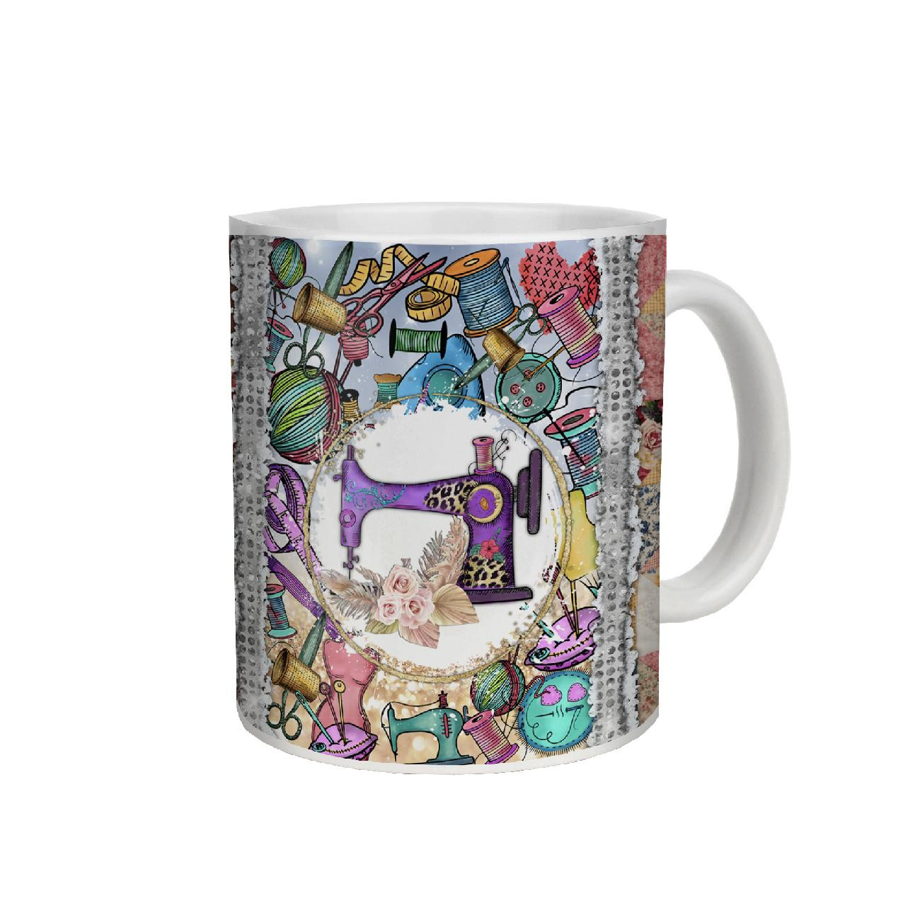 MUG WITH PRINT - PURPLE SEWING MACHINE