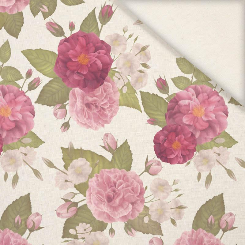 ROSE GARDEN / ecru - Linen with viscose