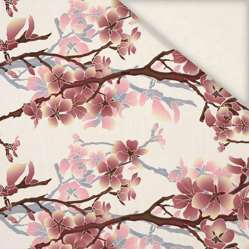 CHERRY BLOSSOM pat. 1 (red) - Linen with viscose