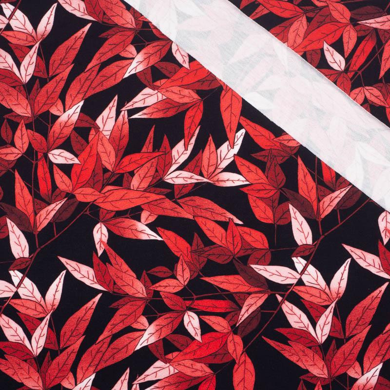 LEAVES pat. 7  (red) / black - looped knit 