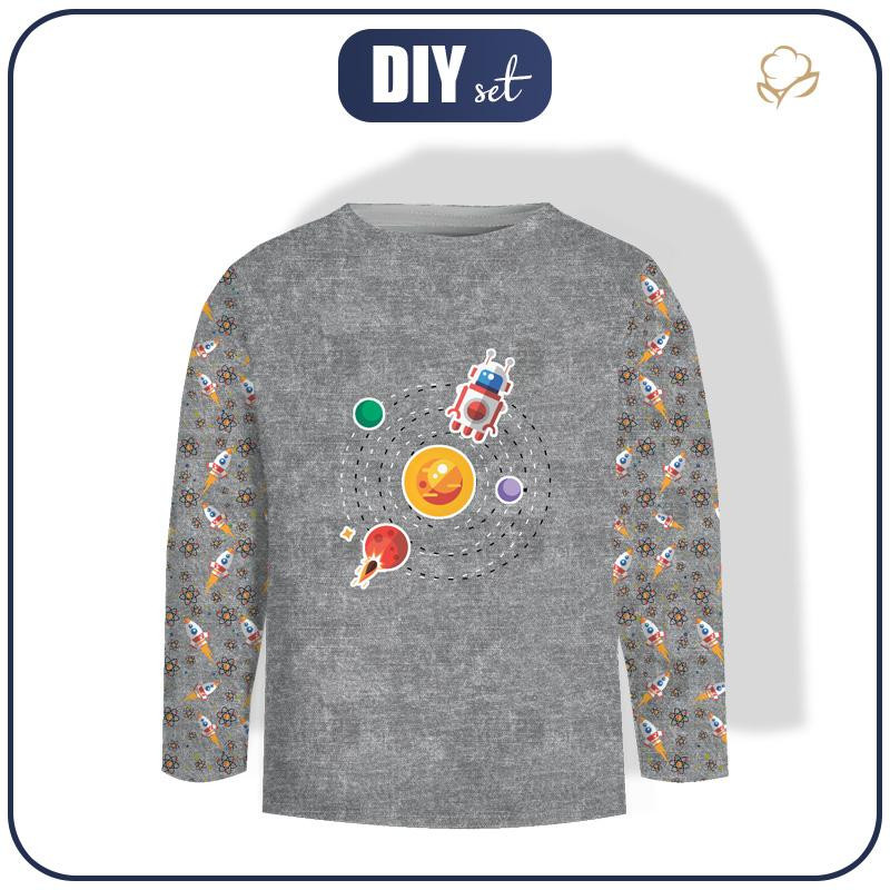 Longsleeve - SOLAR SYSTEM (SPACE EXPEDITION) / ACID WASH GREY - sewing set