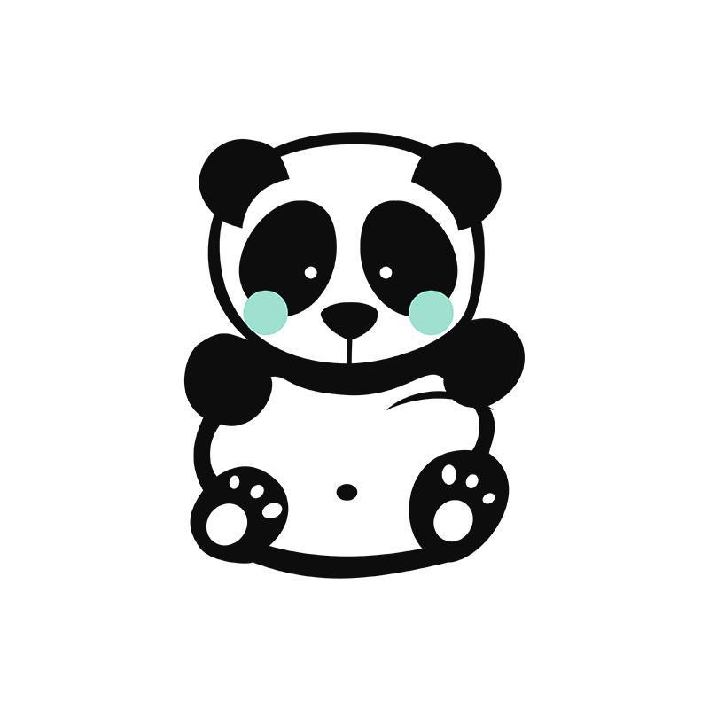 PANDA / MINT  size "S" 30x45 cm - white (front) SINGLE JERSEY