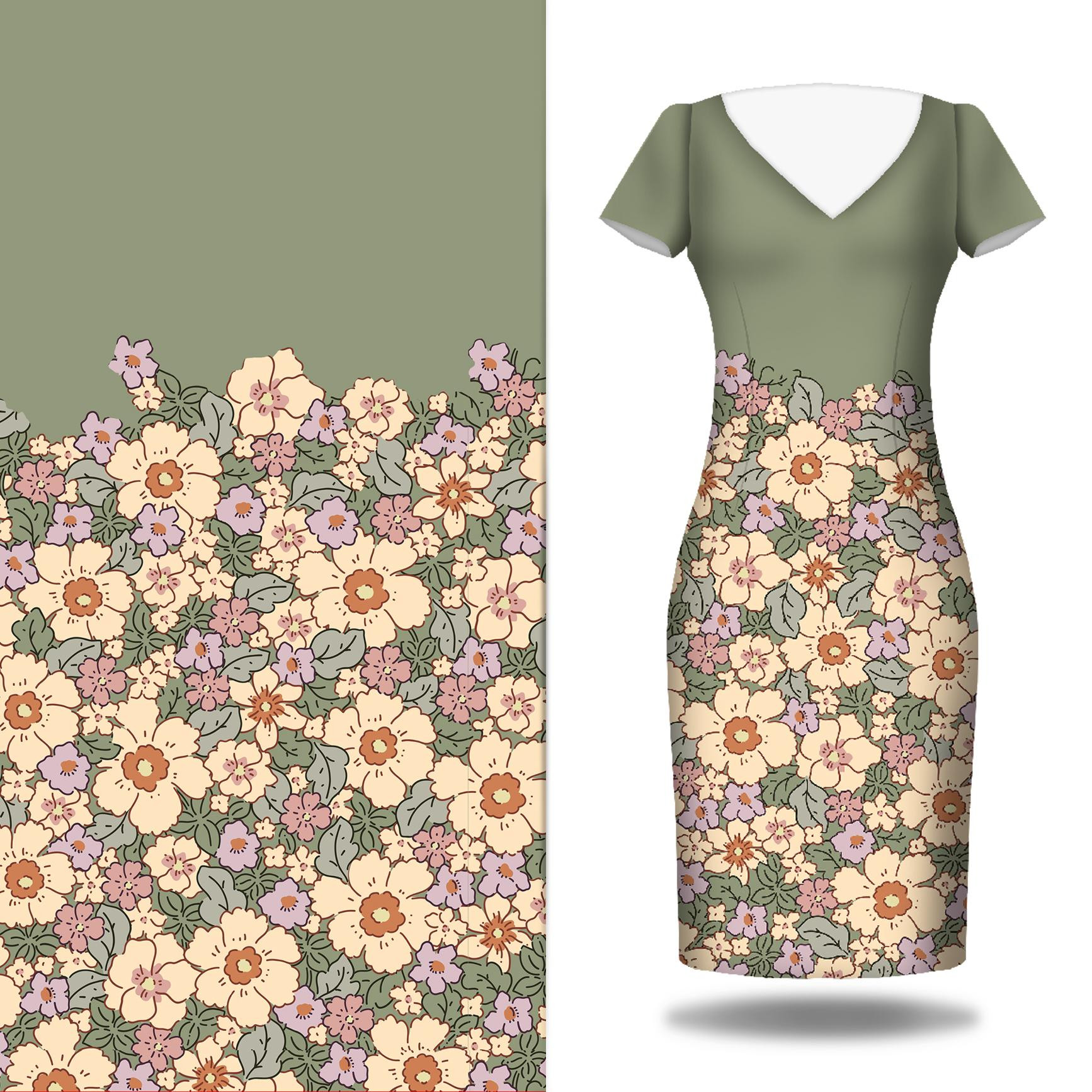 PASTEL FLOWERS PAT 2 - dress panel 