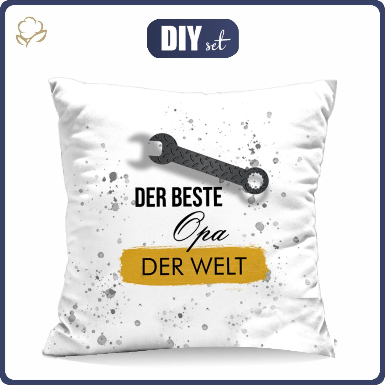 PILLOW 45X45 - DER BESTE OPA DER WELT / wrench - sewing set