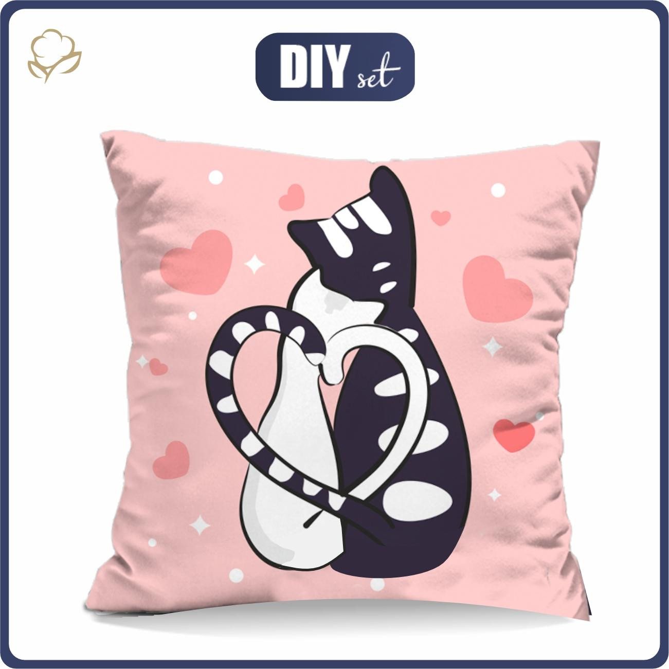 PILLOW 45X45 -  CATS IN LOVE - sewing set