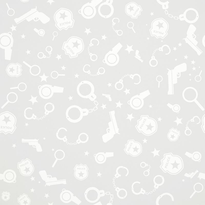 POLICE (background) / light grey - Cotton woven fabric