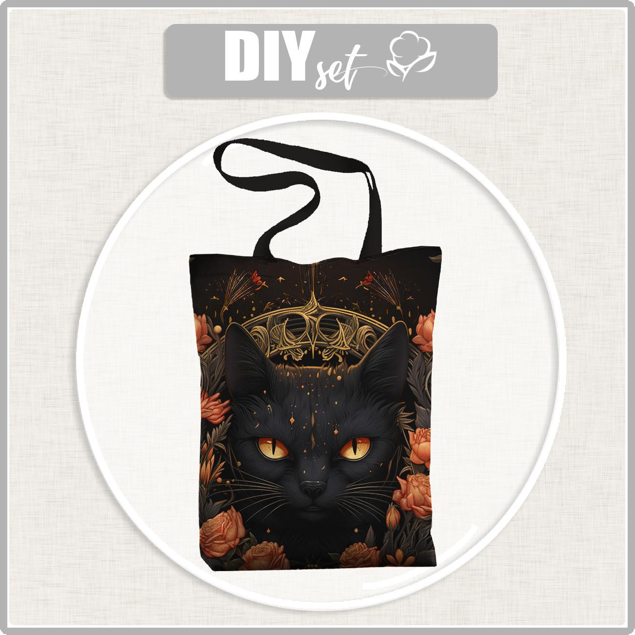 SHOPPER BAG - GOTHIC CAT - sewing set