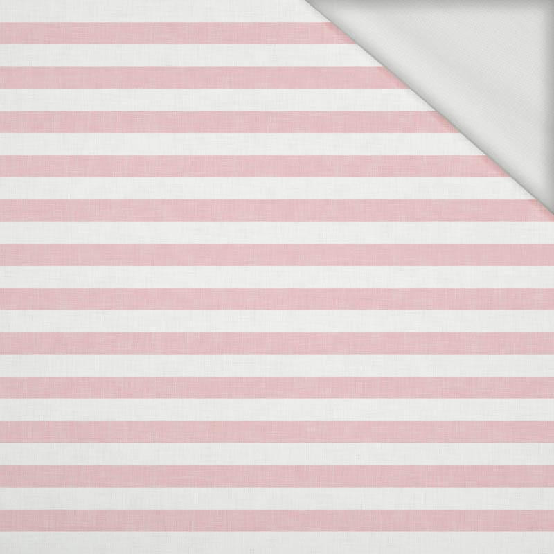 STRIPES 1x1 - acid white/ acid pink - looped knit fabric