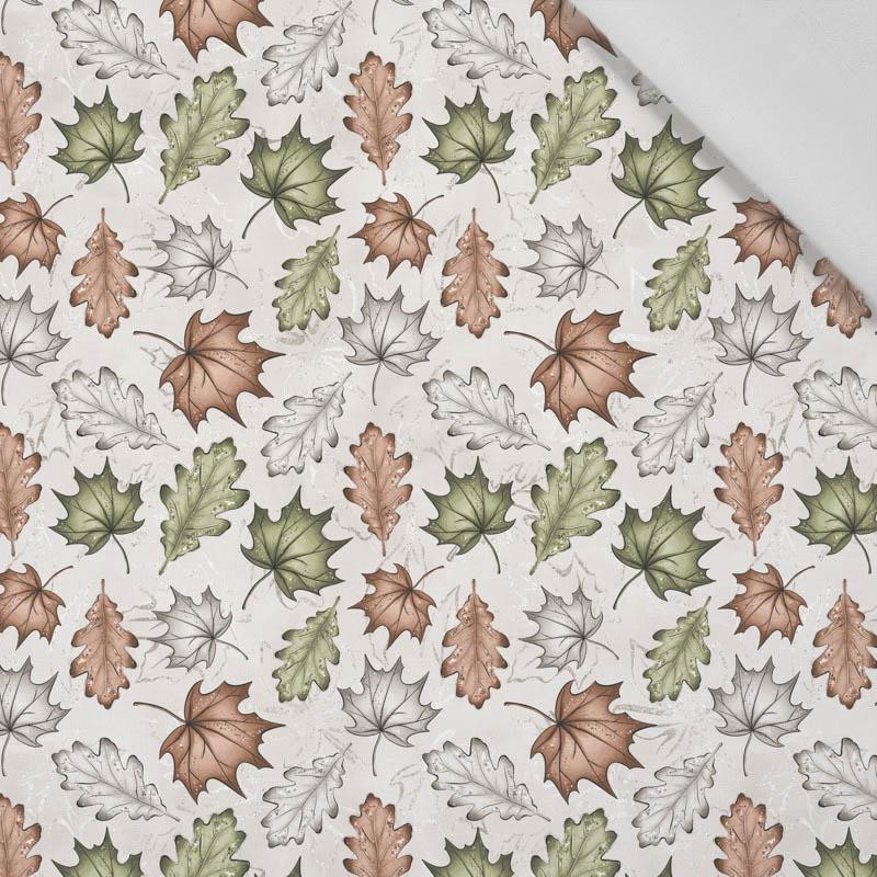 FOREST LEAVES pat. 1 / beige - Cotton woven fabric