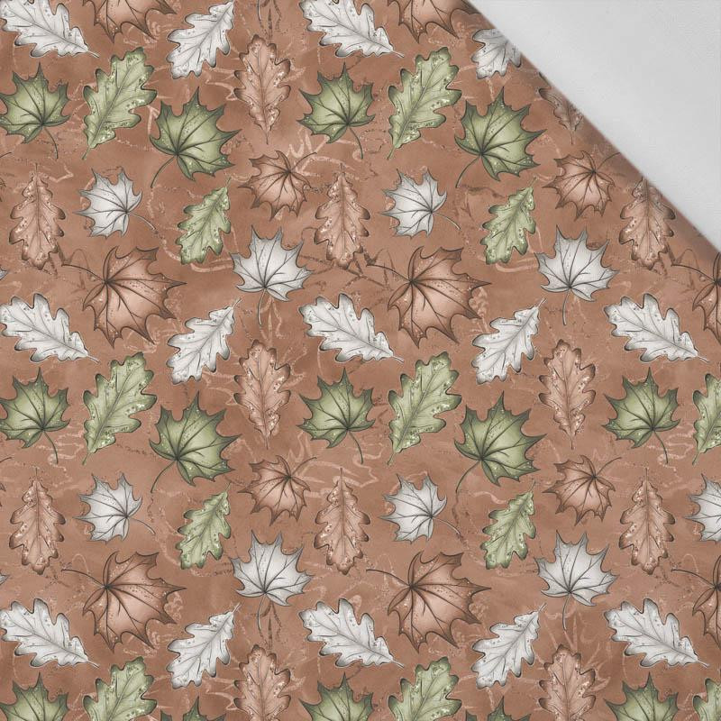 FOREST LEAVES pat. 1 / brown - Cotton woven fabric