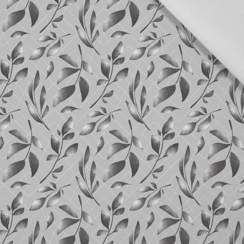  LEAVES pat. 14 / grey - Cotton woven fabric