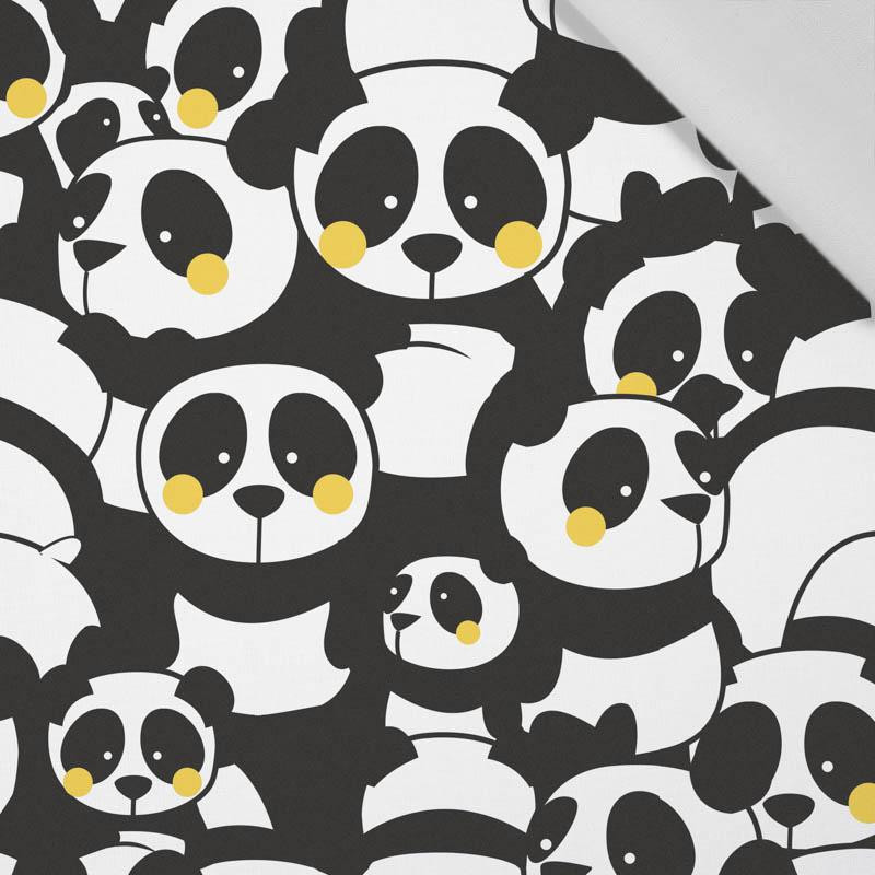 PANDAS / yellow - Cotton woven fabric