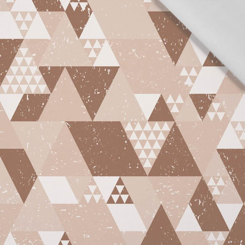 TRIANGLES / brown - Cotton woven fabric