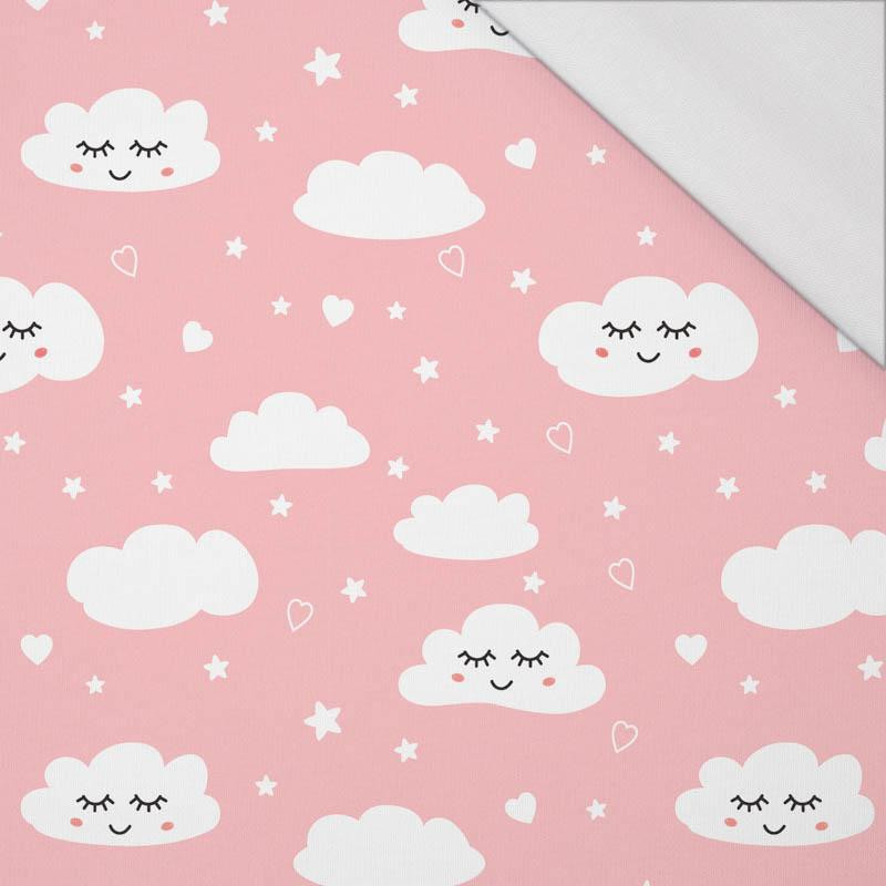 SLEEPING CLOUDS (PASTEL SKY) / salmon pink - single jersey with elastane 