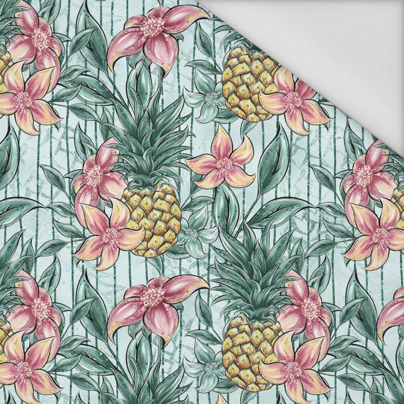 TROPICAL FLOWERS AND PINEAPPLES - Waterproof woven fabric