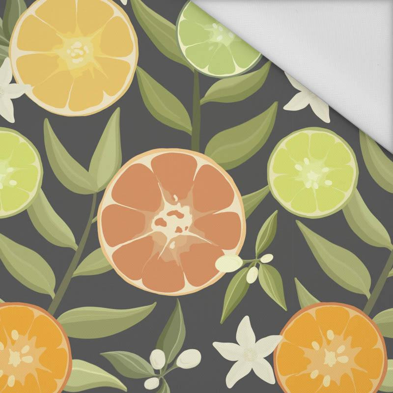 CITRUS no. 2 / graphite - Waterproof woven fabric