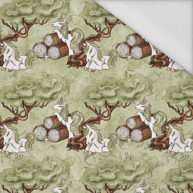 FOREST UNICORNS pat. 2 / green  - Waterproof woven fabric