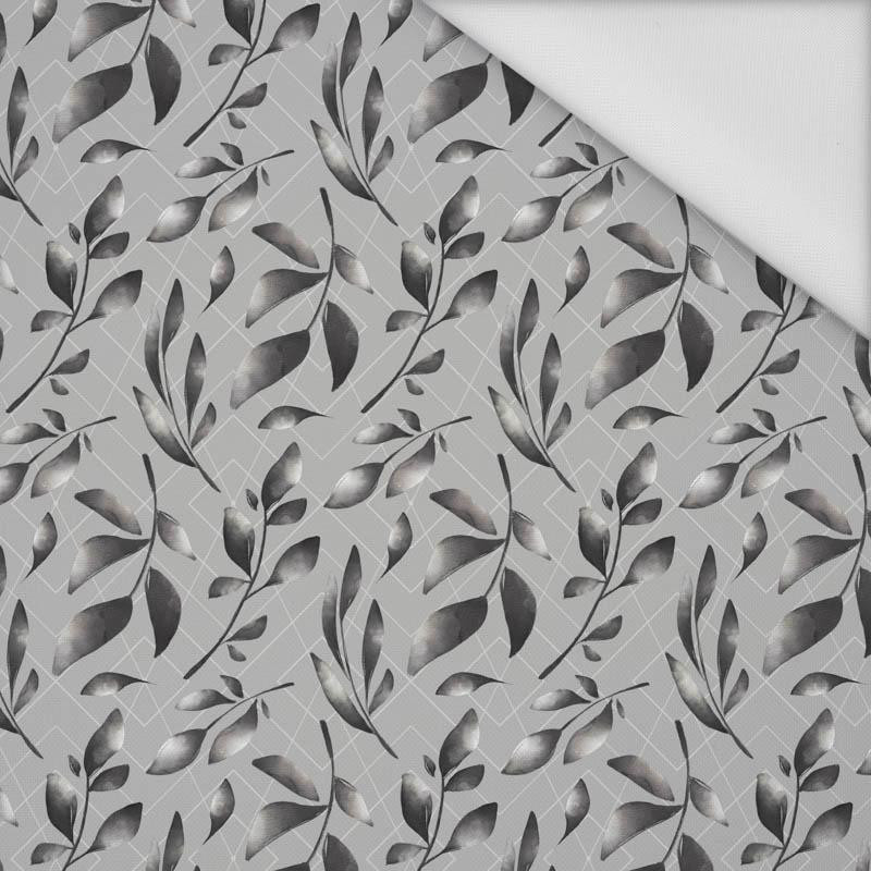  LEAVES pat. 14 / grey - Waterproof woven fabric