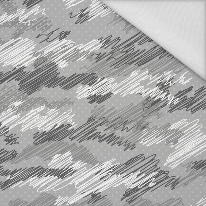 CAMOUFLAGE - scribble / grey - Waterproof woven fabric