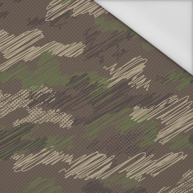 CAMOUFLAGE - scribble / brown - Waterproof woven fabric