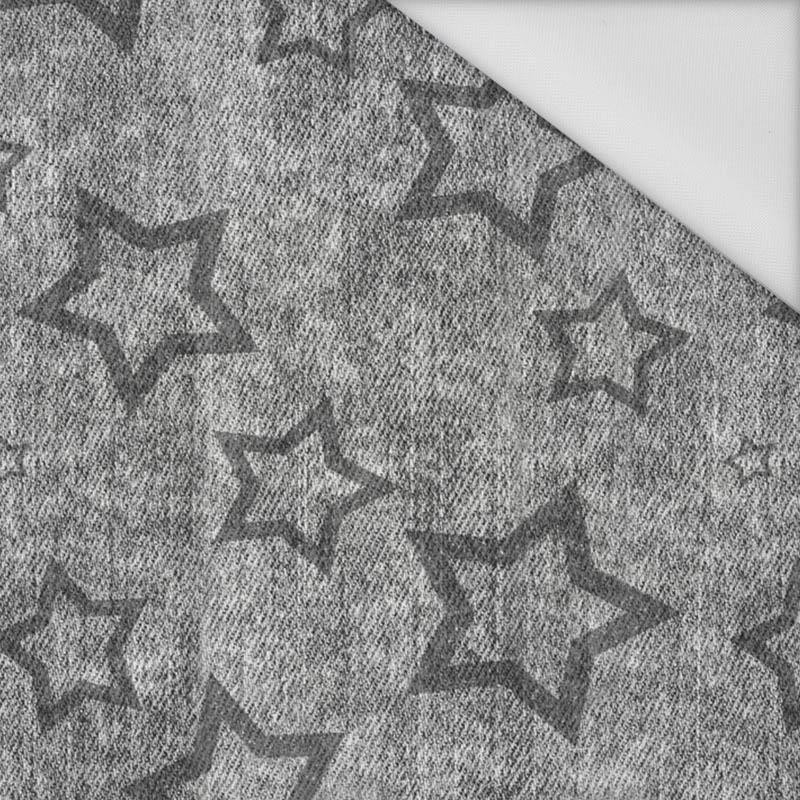 GREY STARS (CONTOUR) / vinage look jeans grey - Waterproof woven fabric