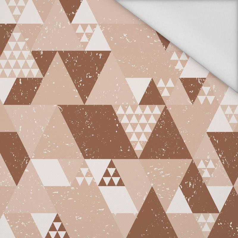 TRIANGLES / brown - Waterproof woven fabric