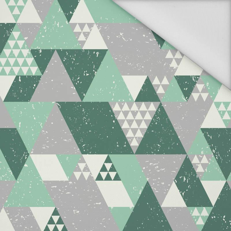 TRIANGLES / green - Waterproof woven fabric