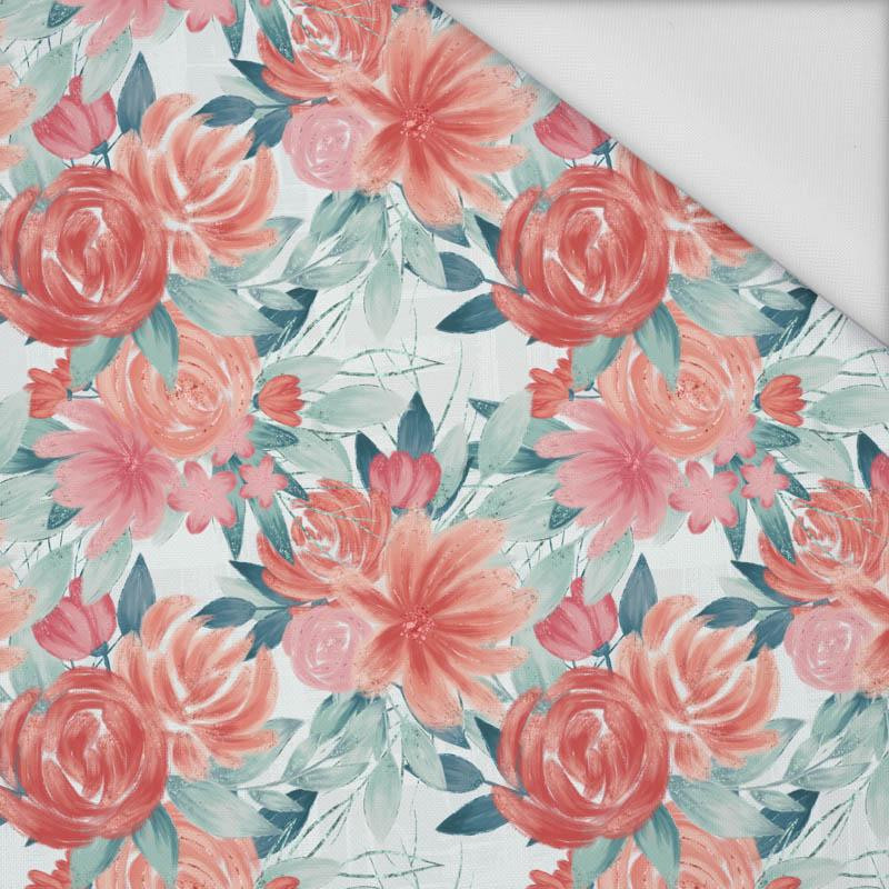 ROSES AND PEONIES pat. 2 - Waterproof woven fabric