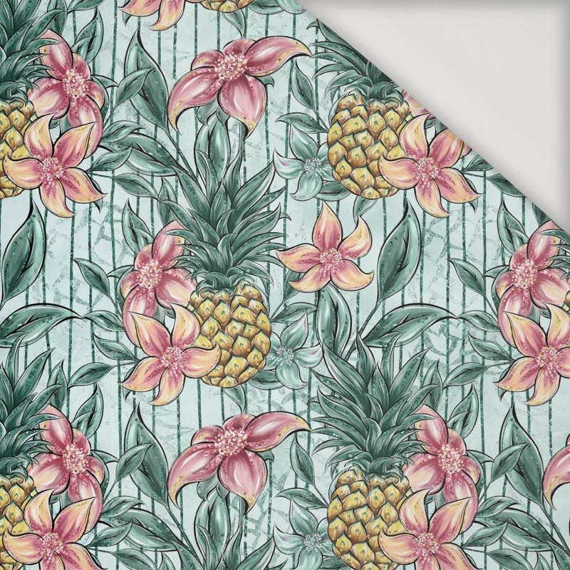 TROPICAL FLOWERS AND PINEAPPLES - Viscose jersey