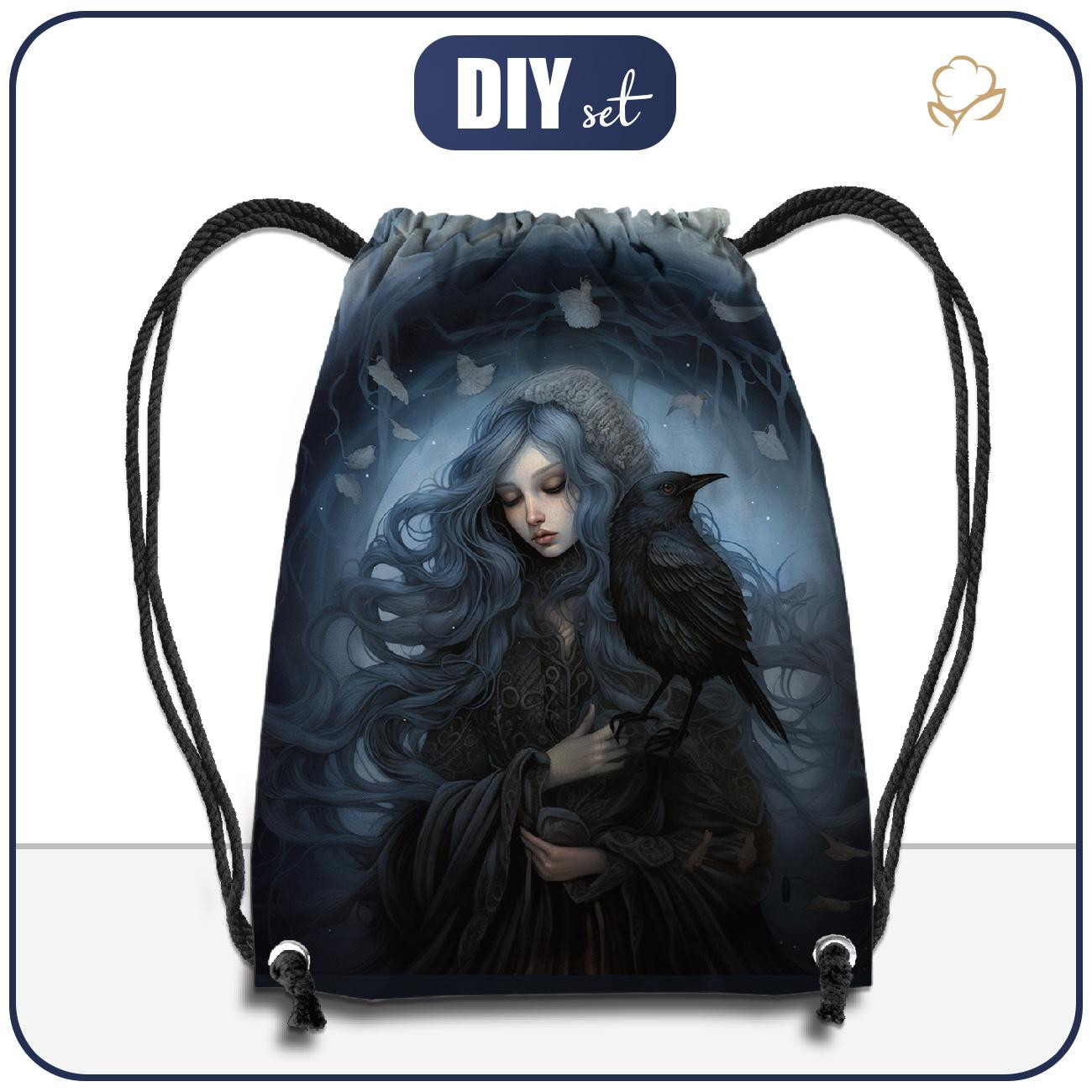 GYM BAG - GOTHIC GIRL pat. 2 - sewing set