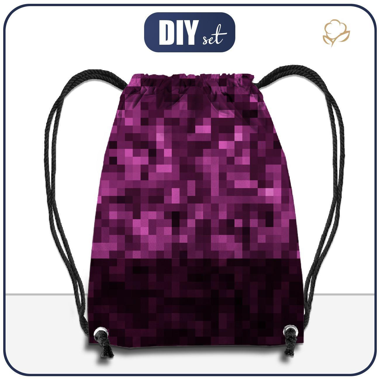 GYM BAG - PIXELS pat. 2 / purple - sewing set