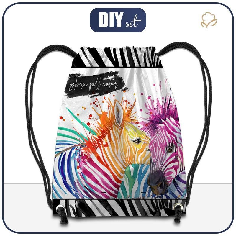 GYM BAG - ZEBRA (rainbow) / Choice of sizes