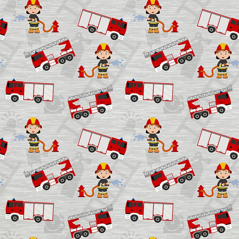 FIRE BRIGADE / ladder - Cotton woven fabric