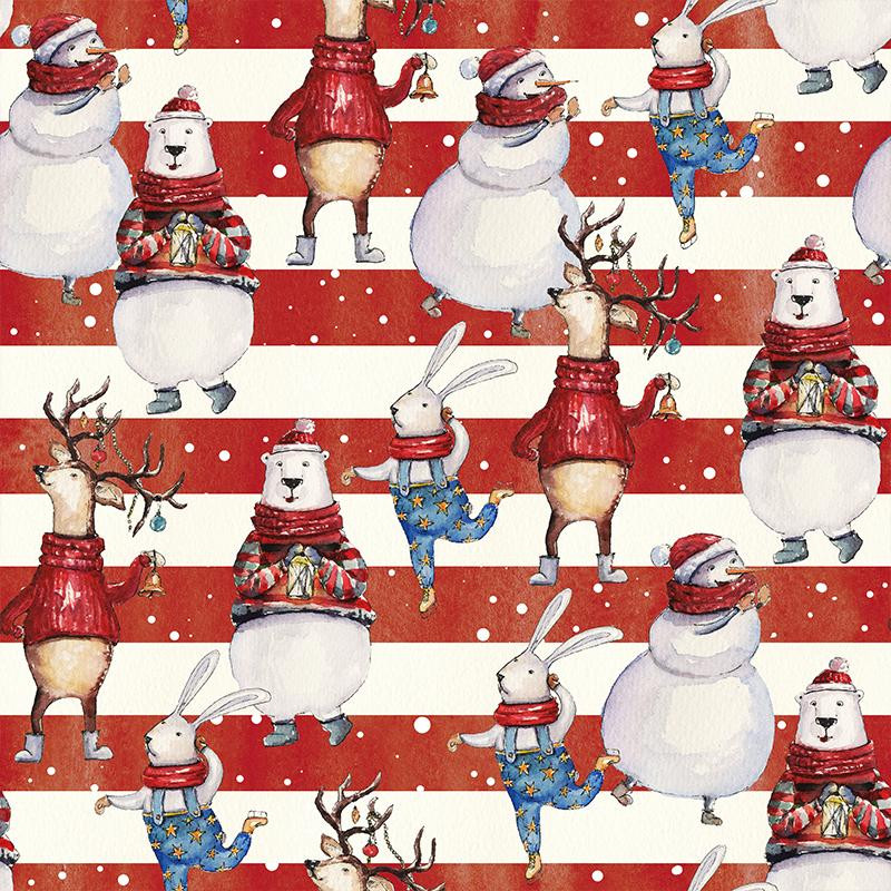 THE SNOWMAN GANG - Cotton woven fabric