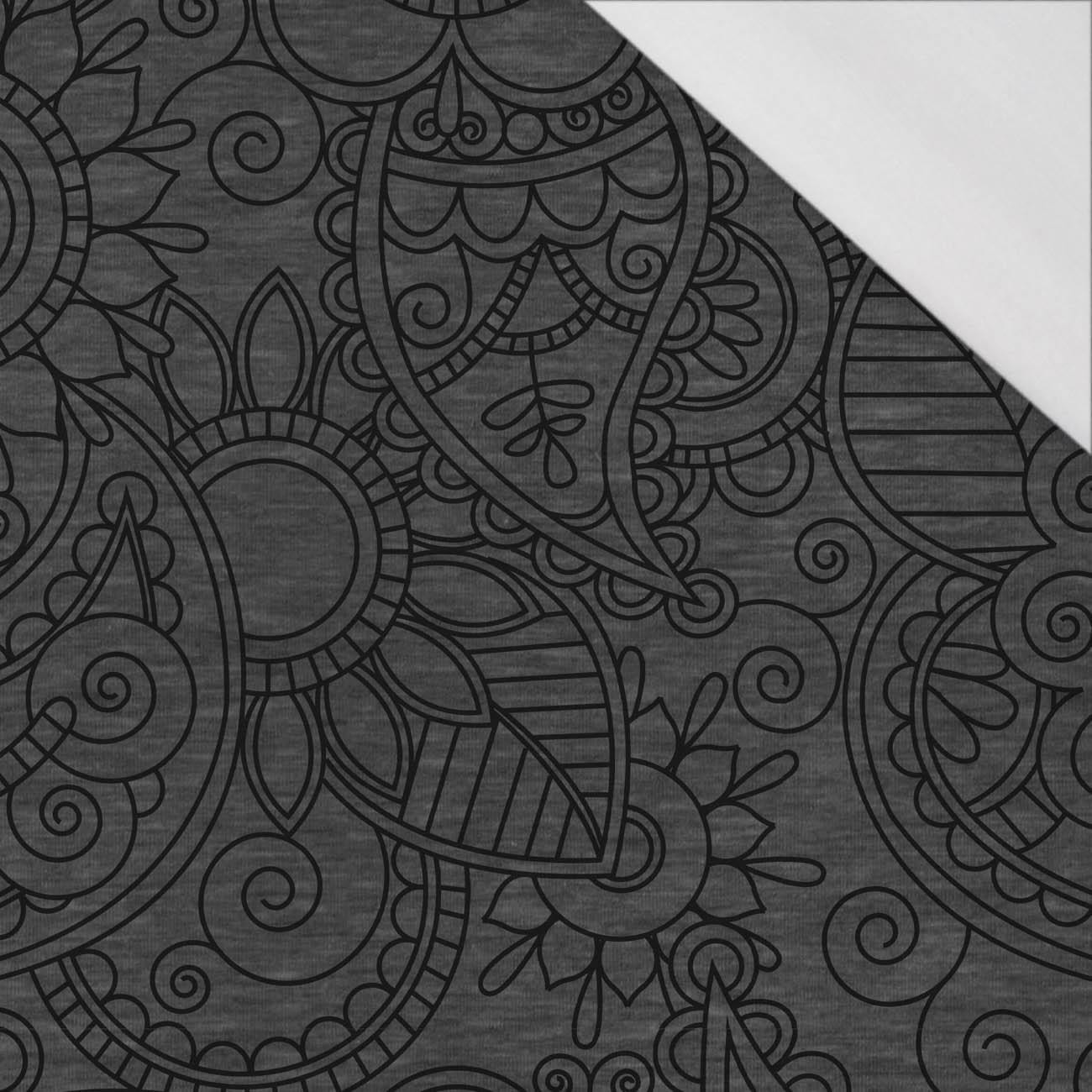 MEHNDI BLACK  / melange graphite- single jersey with elastane ITY