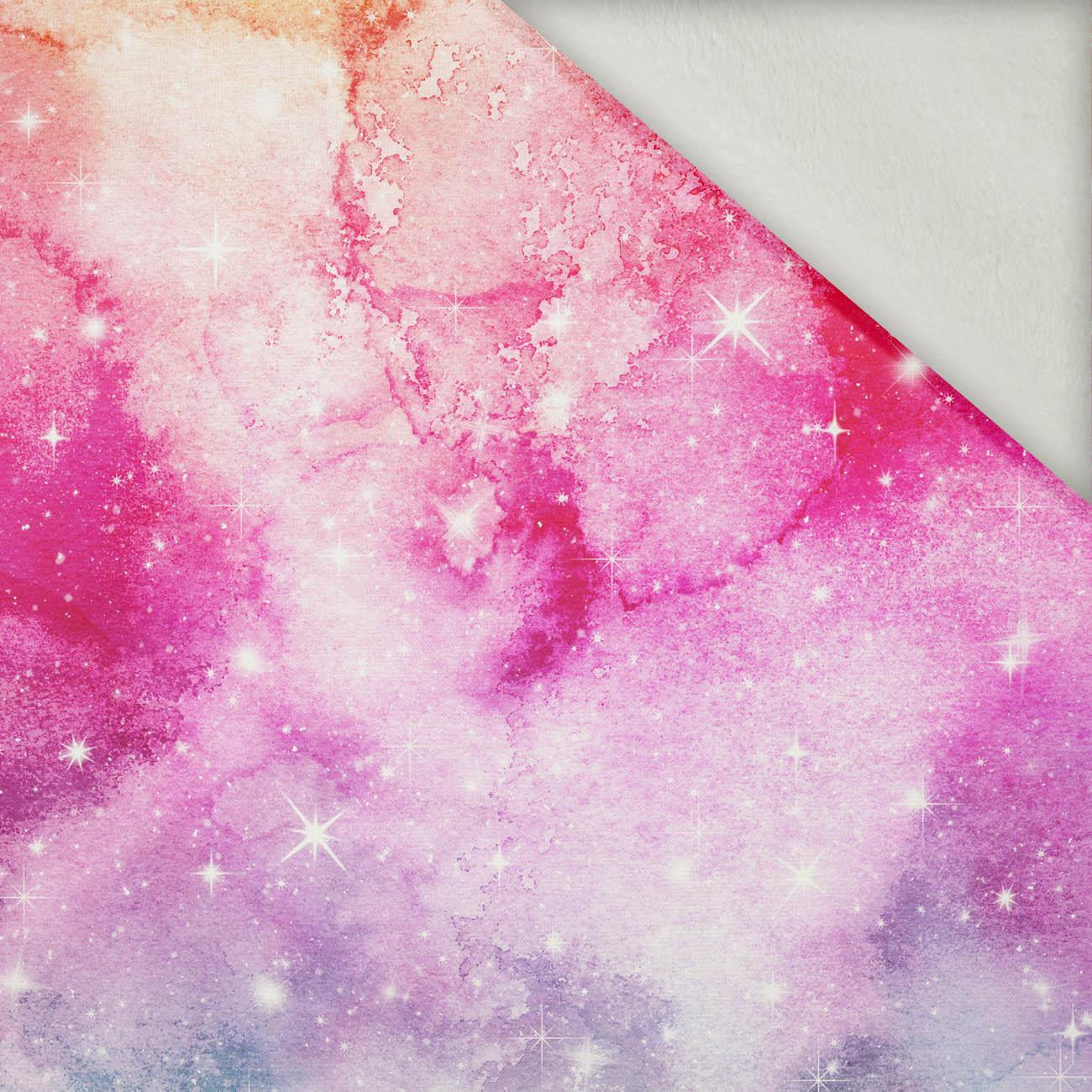 WATERCOLOR GALAXY PAT. 1 - brushed knit fabric with teddy / alpine fleece