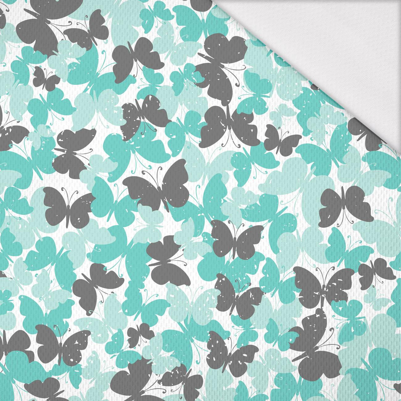 BUTTERFLIES / aqua - Sports knit - bird eye mesh