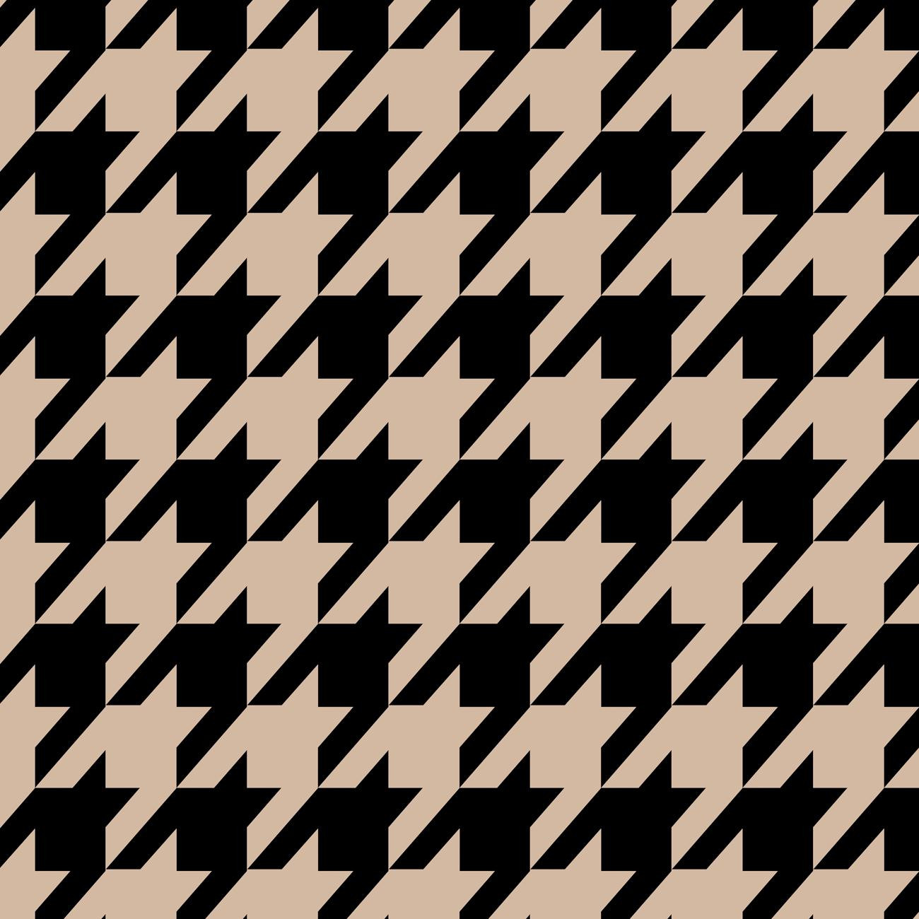 BLACK HOUNDSTOOTH / BEIGE