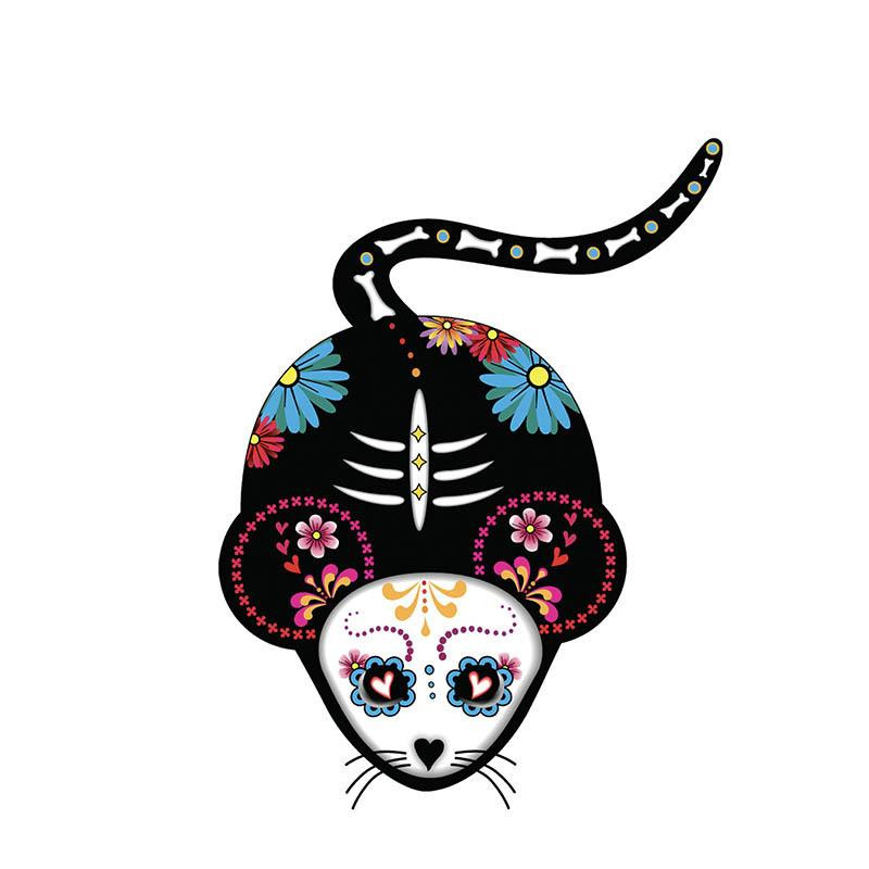 MOUSE SARA (DIA DE LOS MUERTOS) - panel 75cm x 80cm